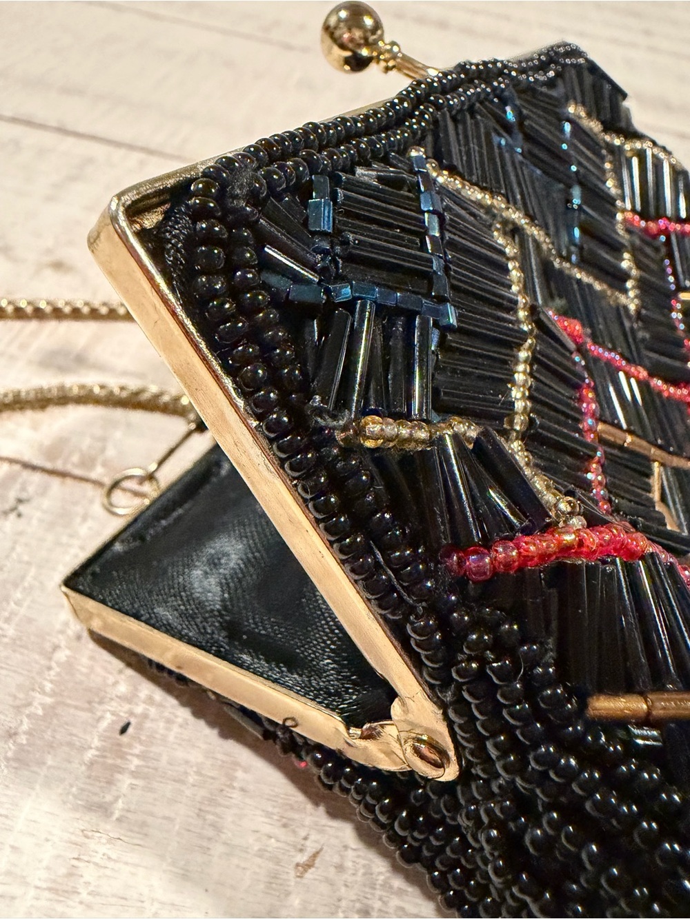 Vintage La Regale Beaded Coin Purse Crossbody Mini Clutch Gatsby Art Deco Formal - Picture 11 of 15